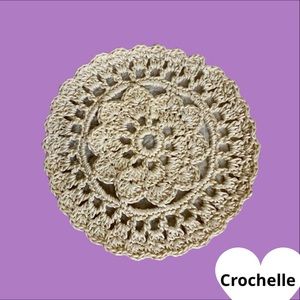 NEW Crochet Cream Flower Lace Placemat